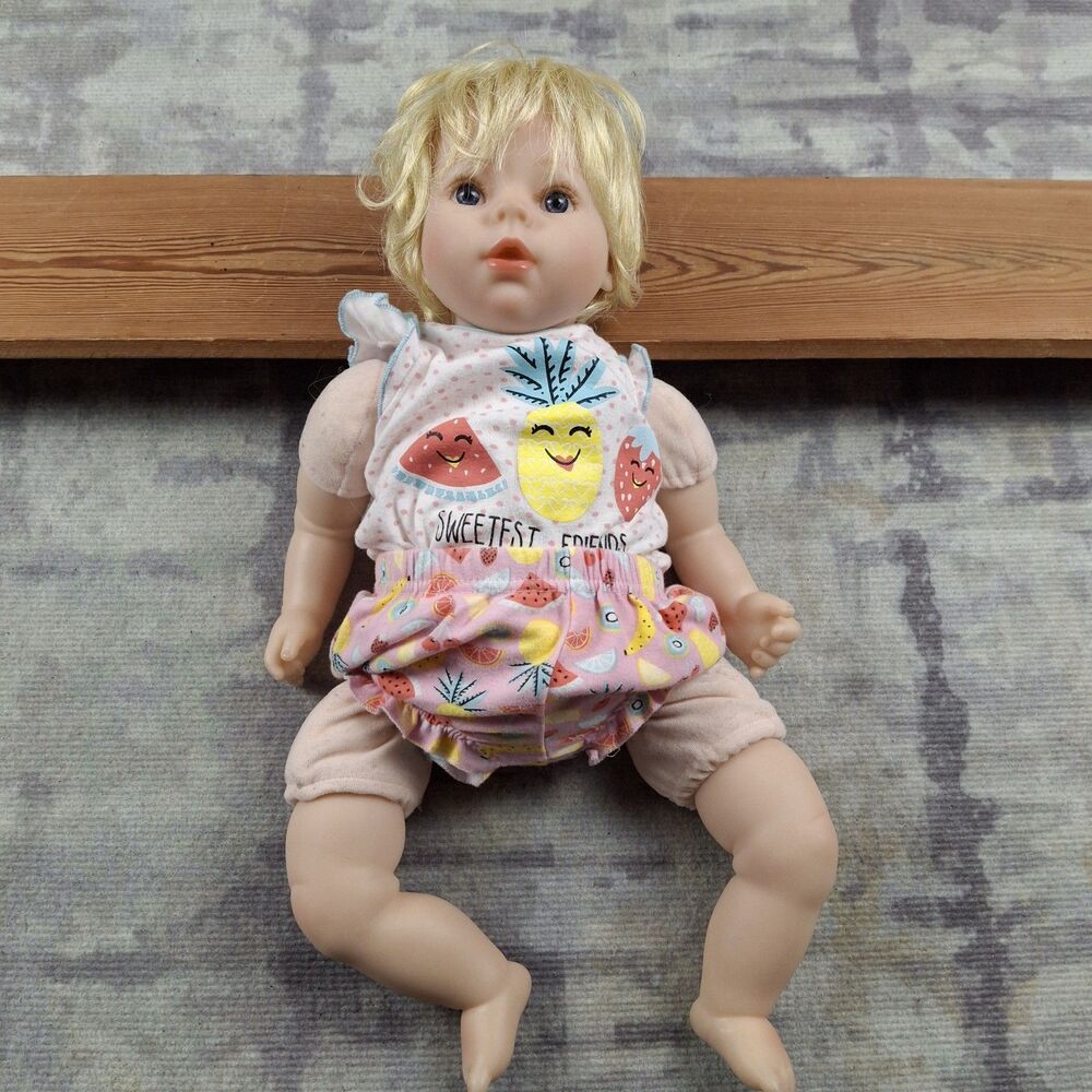 Aori Reborn Baby Doll Girl 20" Realistic Blonde Blue Eyes Pineapple Outfit